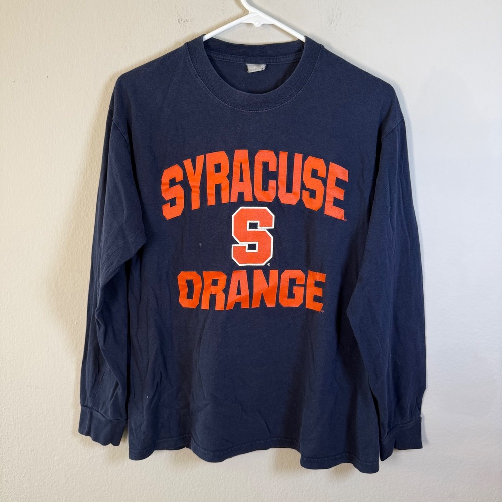 Vintage Syracuse Orange Long Sleeve‎ T-Shirt Mens Navy Blue NCAA Collegiate L